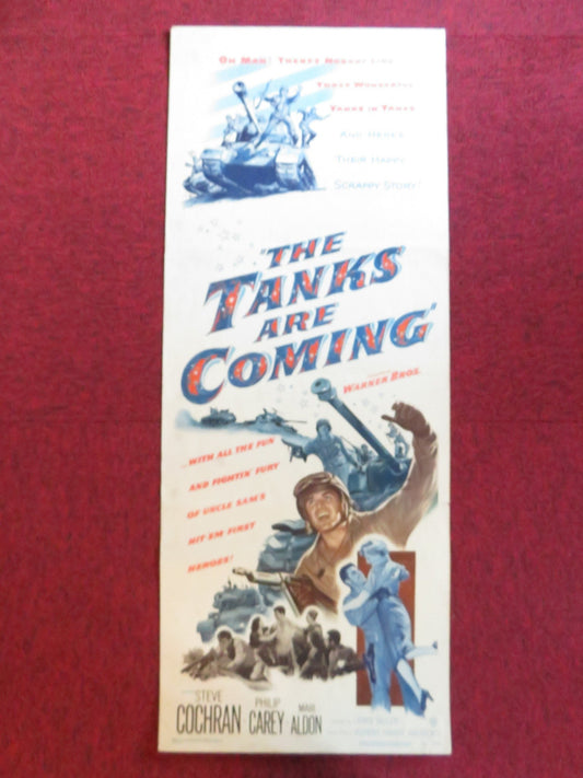 THE TANKS ARE COMING US INSERT (14"x 36") POSTER STEVE COCHRAN PHILIP CAREY 1951 Rendezvous Cinema Movie posters