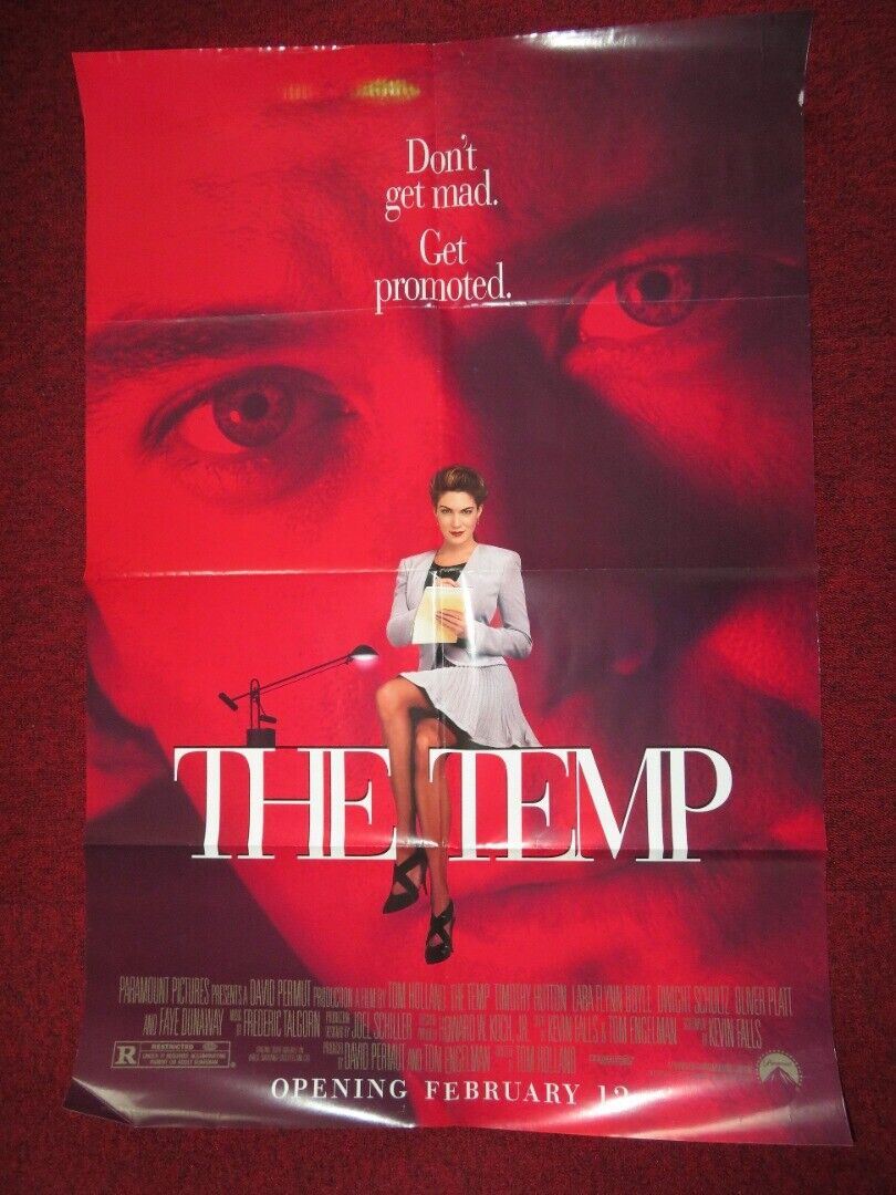 THE TEMP FOLDED US ONE SHEET POSTER TIMOTHY HUTTON LARA FLYNN BOYLE 1993 Movie posters