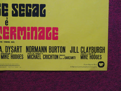 THE TERMINAL MAN ITALIAN FOGLIO POSTER GEORGE SEGAL JOAN HACKETT 1974 Rendezvous Cinema Movie posters
