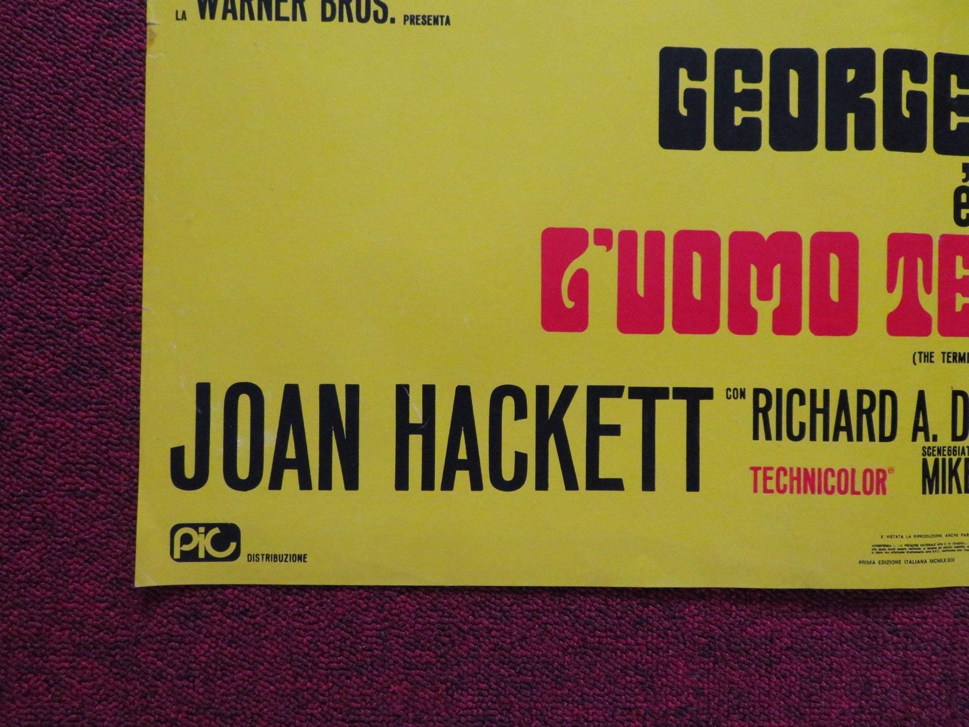 THE TERMINAL MAN ITALIAN FOGLIO POSTER GEORGE SEGAL JOAN HACKETT 1974 Rendezvous Cinema Movie posters