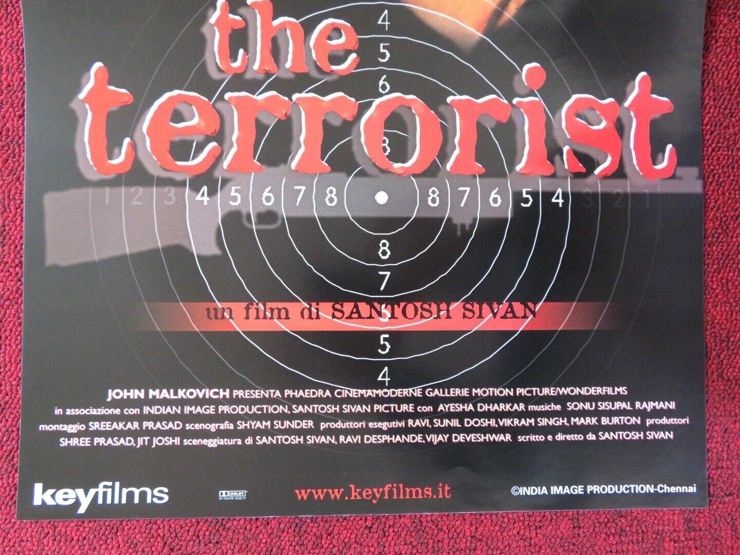 THE TERRORIST ITALIAN LOCANDINA (25"x12.5") POSTER SANTOSH SIVAN 1998 Movie posters