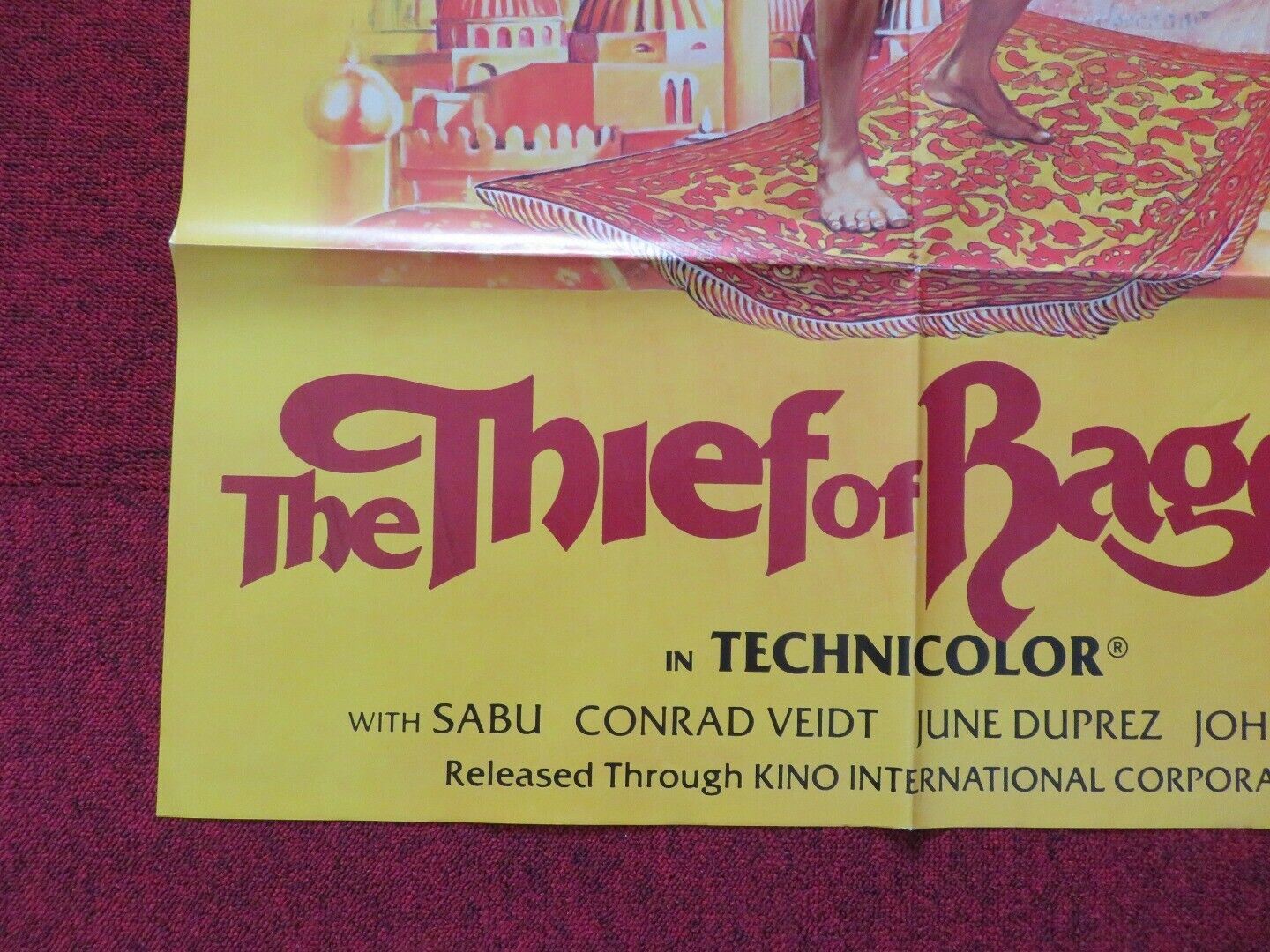 THE THIEF OF BAGDAD FOLDED US ONE SHEET POSTER SABU CONRAD VEIDT 1940 - Rendezvous Cinema