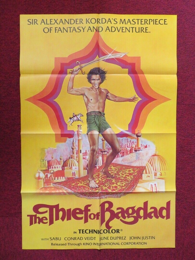 THE THIEF OF BAGDAD FOLDED US ONE SHEET POSTER SABU CONRAD VEIDT 1940 - Rendezvous Cinema