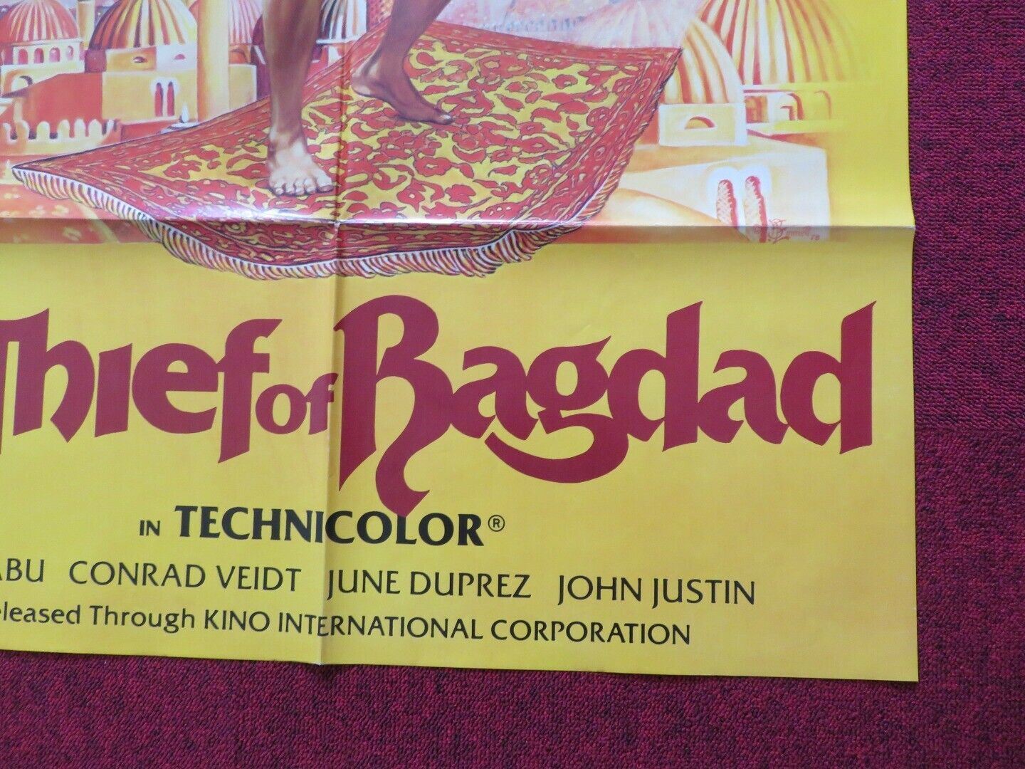 THE THIEF OF BAGDAD FOLDED US ONE SHEET POSTER SABU CONRAD VEIDT 1940 - Rendezvous Cinema