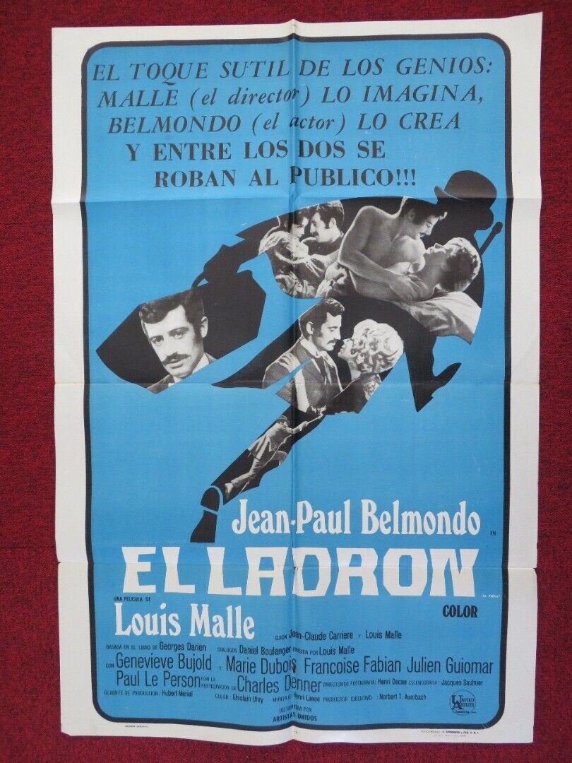 THE THIEF OF PARIS FOLDED ARGENTINA ONE SHEET POSTER JEAN PAUL BELMONDO 1967 Movie posters