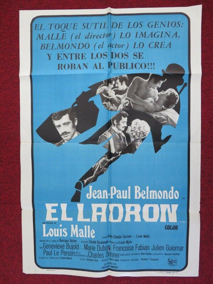 THE THIEF OF PARIS FOLDED ARGENTINA ONE SHEET POSTER JEAN PAUL BELMONDO 1967 Movie posters