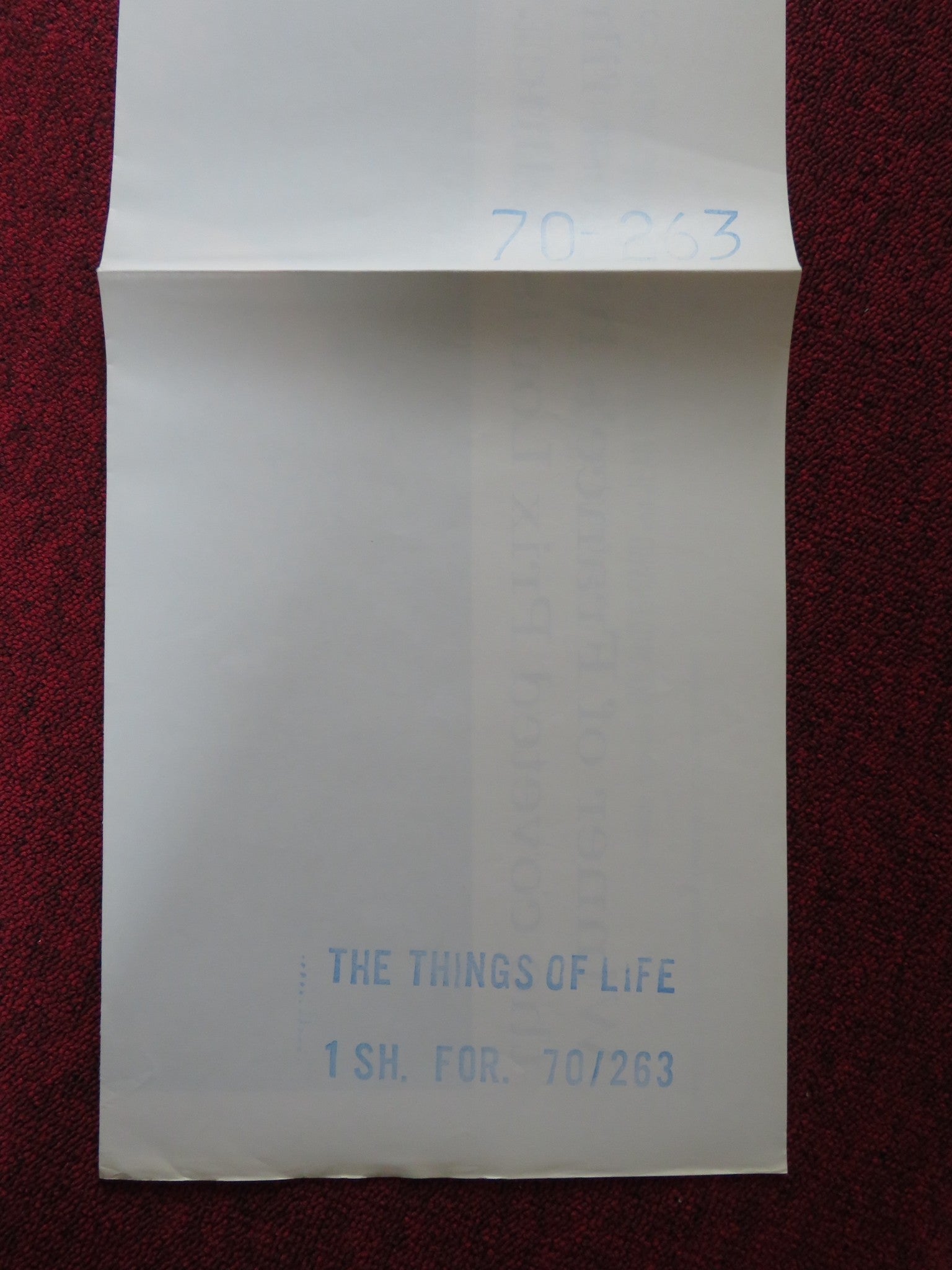 THE THINGS OF LIFE FOLDED US ONE SHEET POSTER ROMY SCHNEIDER M. PICCOLI 1970 Rendezvous Cinema Movie posters
