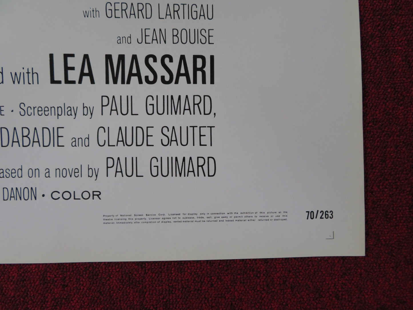 THE THINGS OF LIFE FOLDED US ONE SHEET POSTER ROMY SCHNEIDER M. PICCOLI 1970 Rendezvous Cinema Movie posters