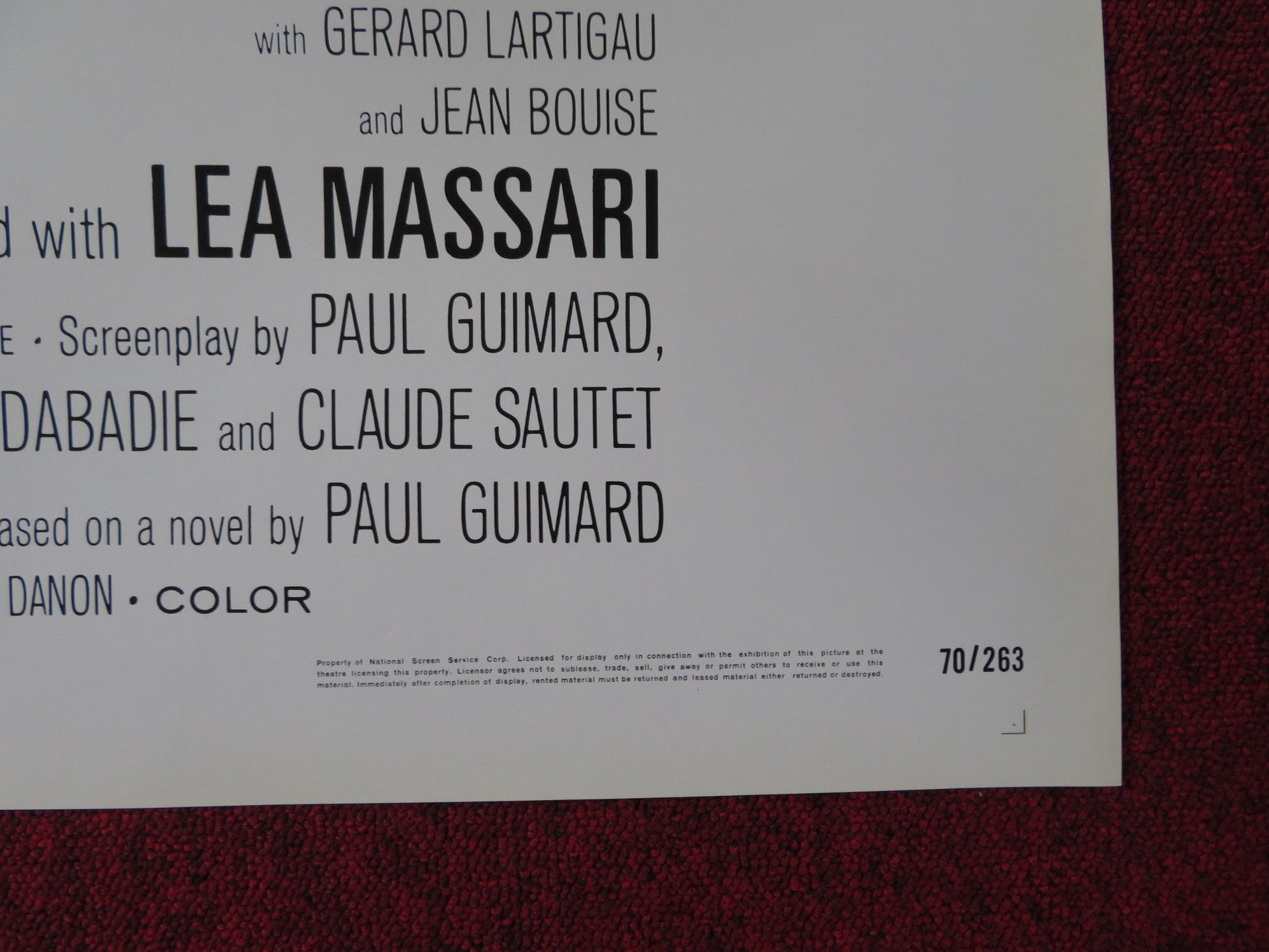 THE THINGS OF LIFE FOLDED US ONE SHEET POSTER ROMY SCHNEIDER M. PICCOLI 1970 Rendezvous Cinema Movie posters