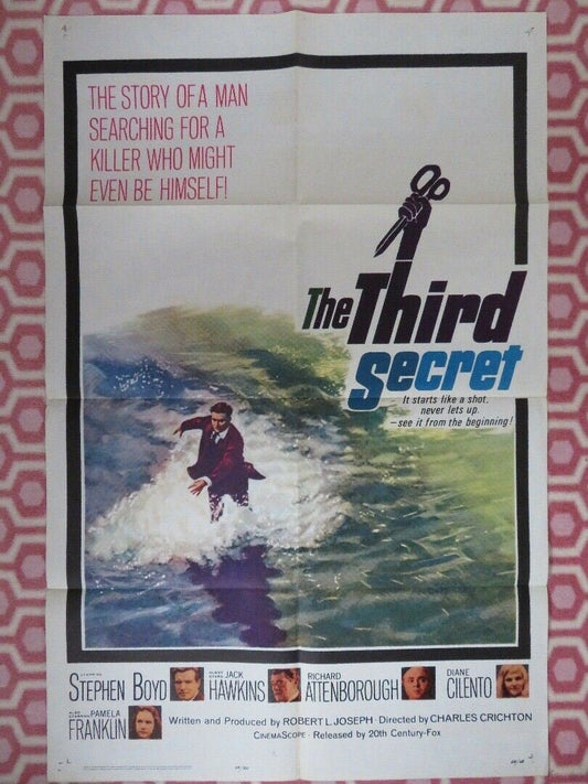 THE THIRD SECRET US ONE SHEET RE - RELEASED POSTER STEPHEN BOYD 1964 Rendezvous Cinema Movie posters