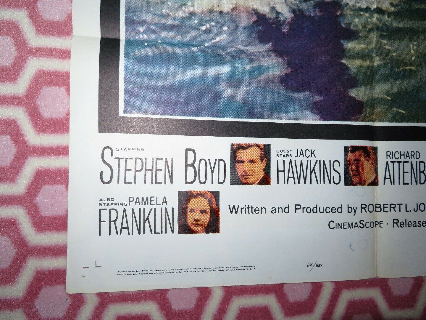 THE THIRD SECRET US ONE SHEET RE - RELEASED POSTER STEPHEN BOYD 1964 Rendezvous Cinema Movie posters