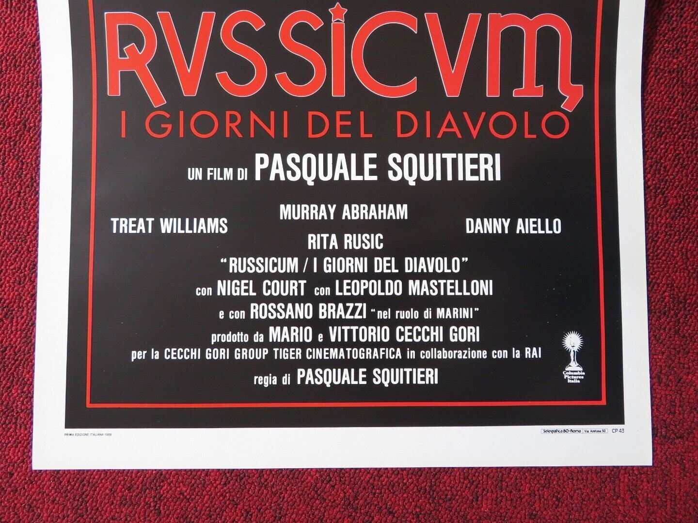 THE THIRD SOLUTION ITALIAN LOCANDINA (27.5"x13") POSTER TREAT WILLIAMS 1988 Movie posters