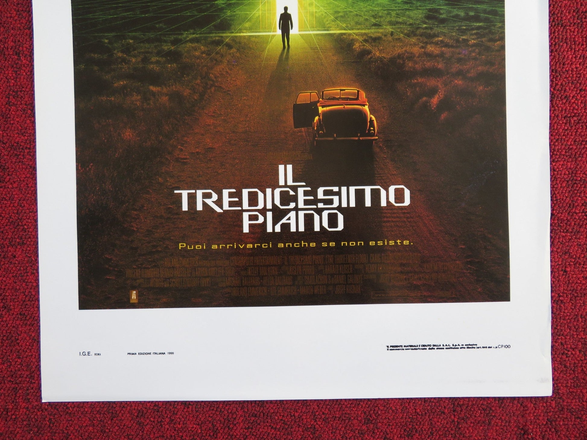 THE THIRTEENTH FLOOR ITALIAN LOCANDINA POSTER CRAIG BIERKO GRETCHEN MOL 1999 Rendezvous Cinema Movie posters