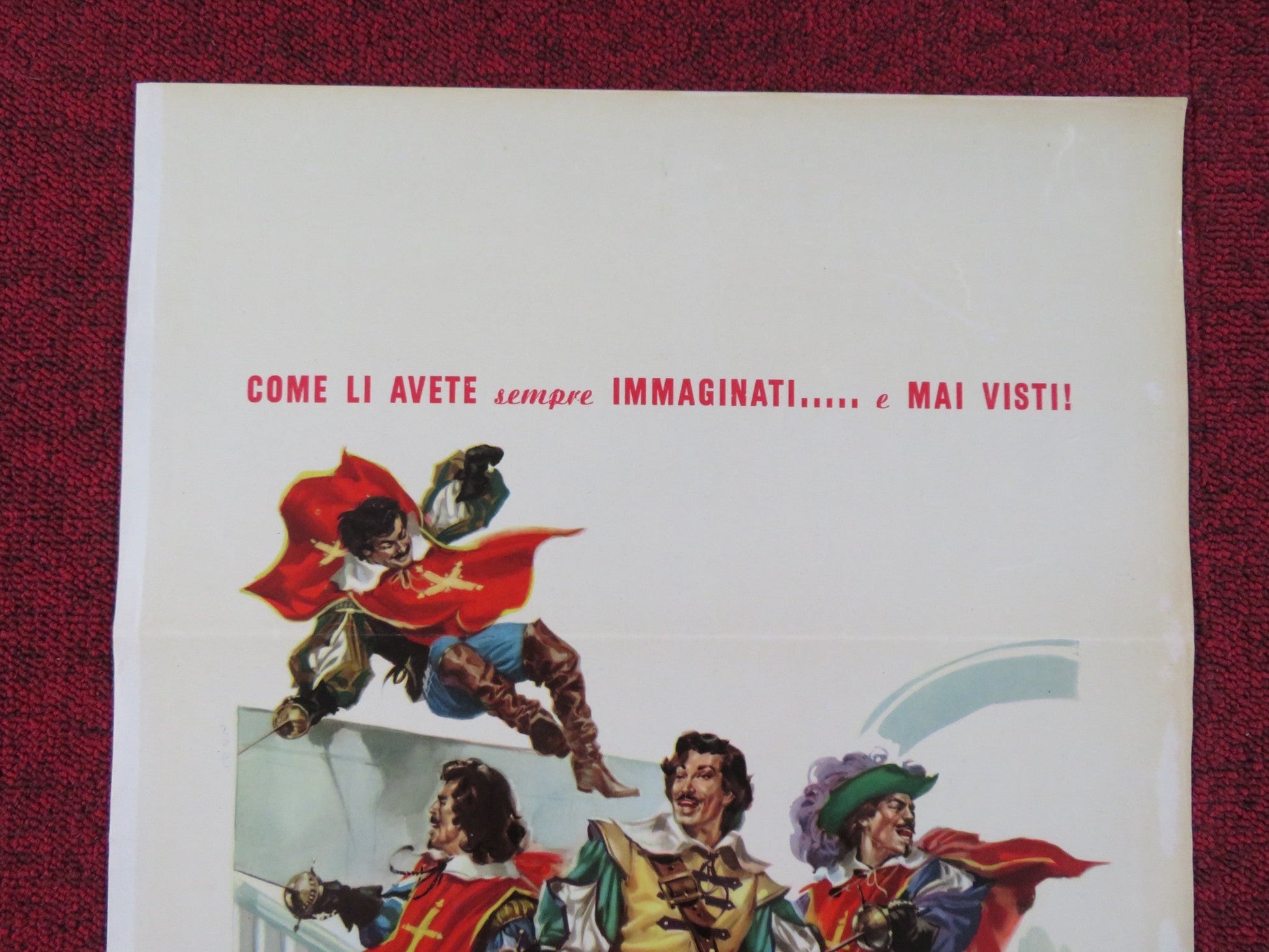 THE THREE MUSKETEERS ITALIAN LOCANDINA POSTER GERARD BARRAY G. DESCRIERES 1962 Rendezvous Cinema Movie posters
