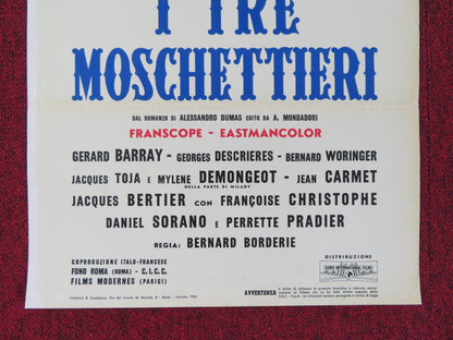 THE THREE MUSKETEERS ITALIAN LOCANDINA POSTER GERARD BARRAY G. DESCRIERES 1962 Rendezvous Cinema Movie posters