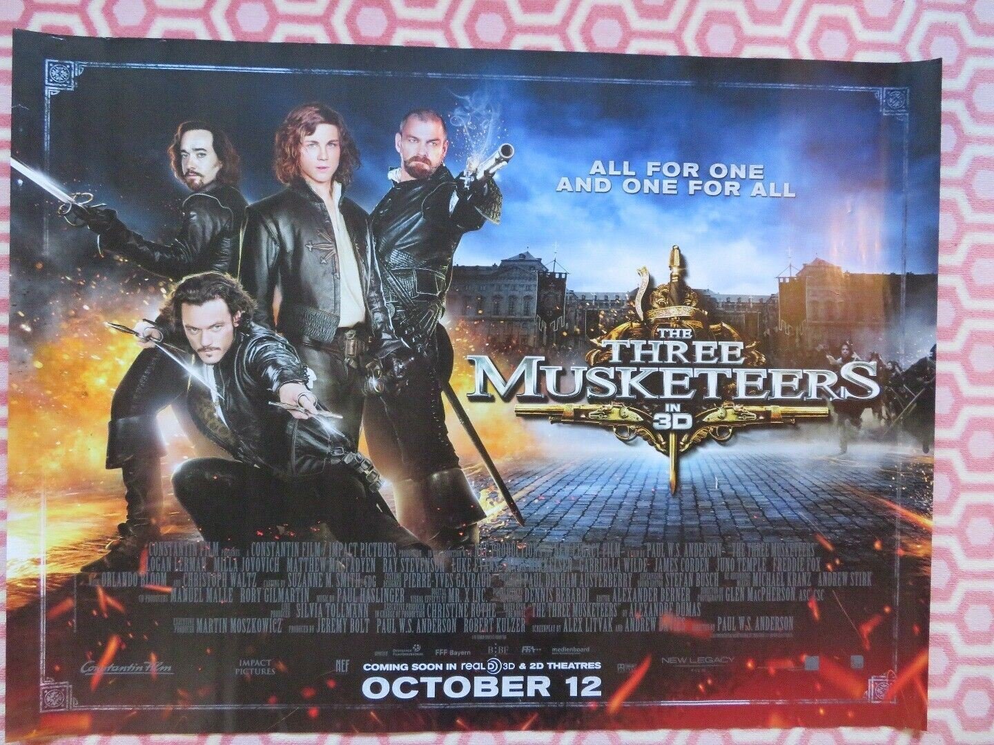 THE THREE MUSKETEERS QUAD (30"x 40") ROLLED POSTER MILA JOVOVICH ORLANDO BLOOM Rendezvous Cinema Movie posters