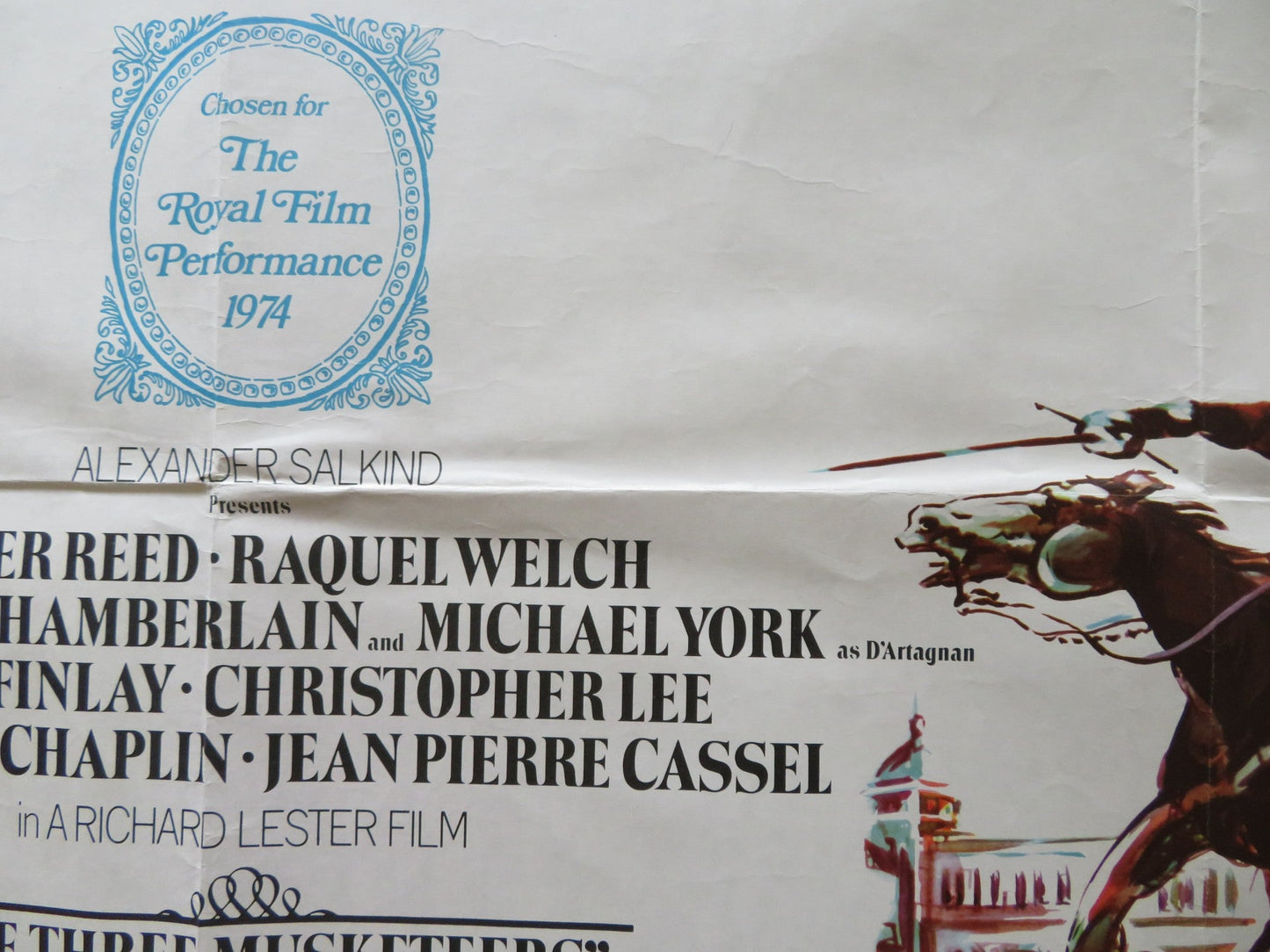 THE THREE MUSKETEERS UK QUAD POSTER FOLDED OLIVER REED RAQUEL WELCH 1973 Rendezvous Cinema Movie posters