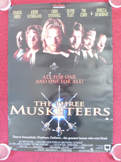 THE THREE MUSKETEERS VHS VIDEO POSTER ROLLED DISNEY C.SHEEN K. SUTHERLAND 1993 Rendezvous Cinema Movie posters