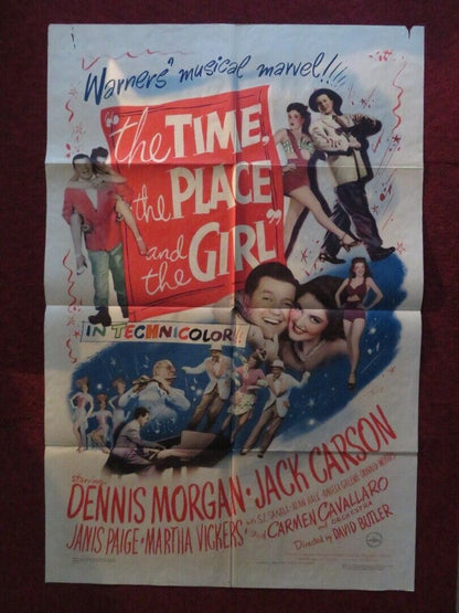 THE TIME THE PLACE AND THE GIRL FOLDED US ONE SHEET POSTER DENNIS MORGAN 1946 Movie posters
