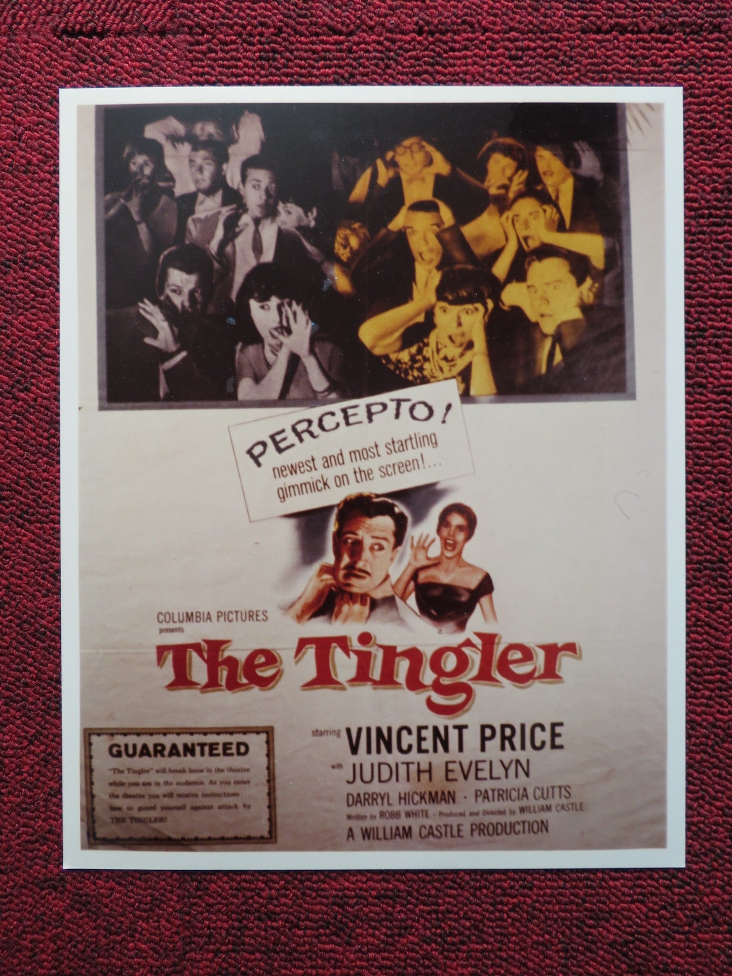 THE TINGLER DEALER PHOTO POSTER VINCENT PRICE JUDITH EVELYN 1959 Rendezvous Cinema Movie posters