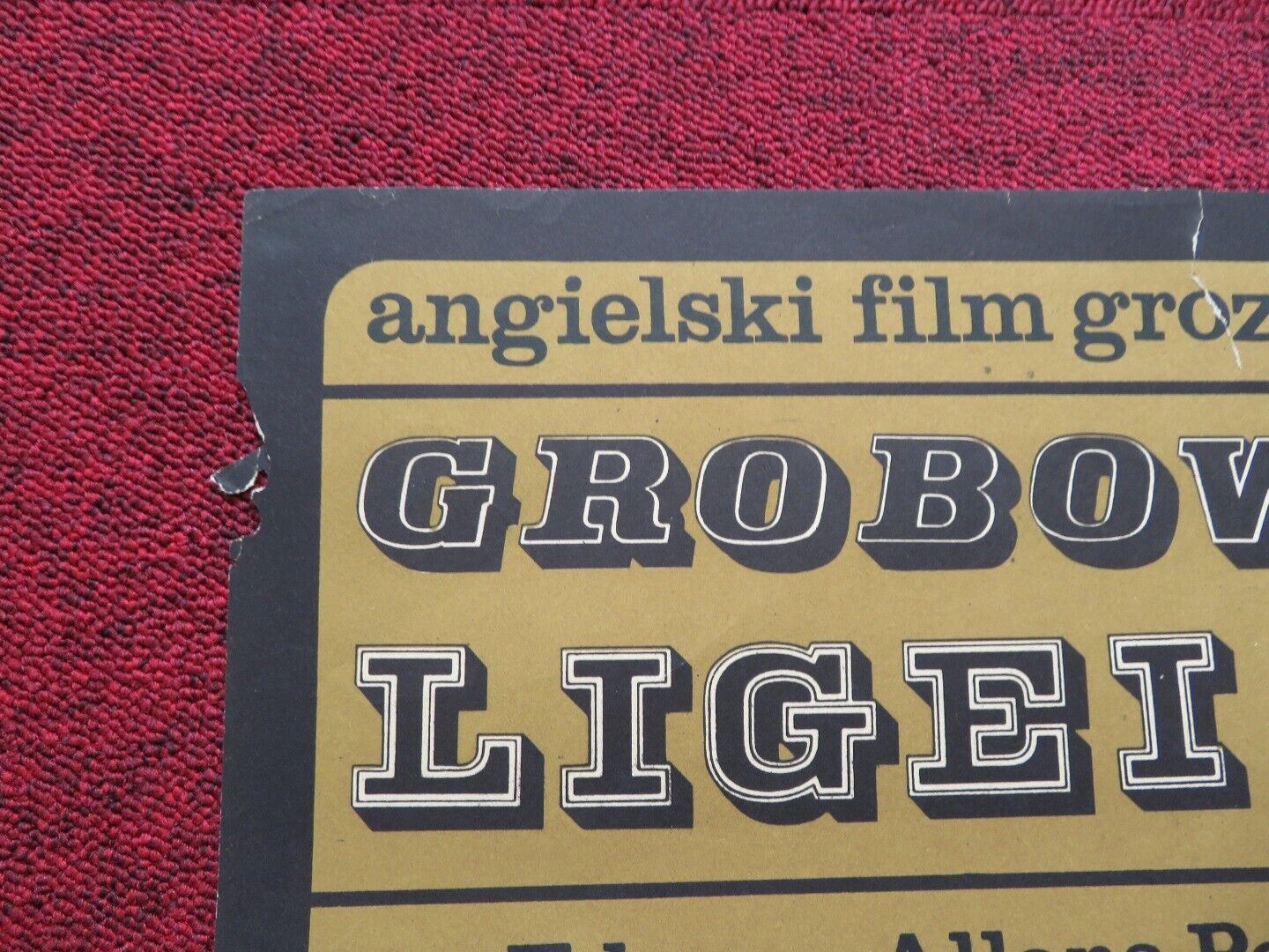 THE TOMB OF LIGEIA FOLDED POLISH ONE SHEET 23" X 33" POSTER VINCENT PRICE 1964 - Rendezvous Cinema