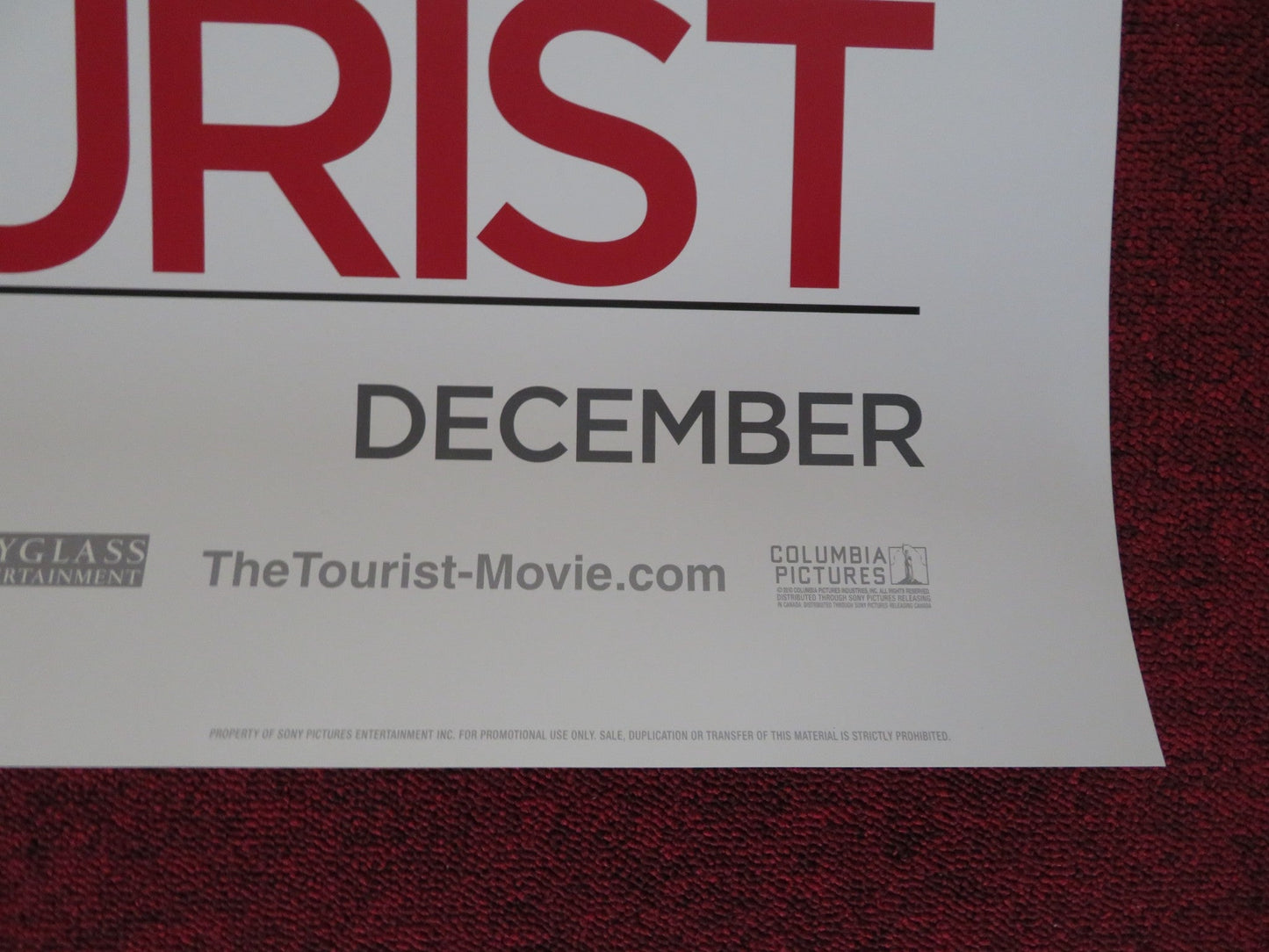 THE TOURIST US ONE SHEET ROLLED POSTER JOHNNY DEPP ANGELINA JOLIE 2010 Rendezvous Cinema Movie posters