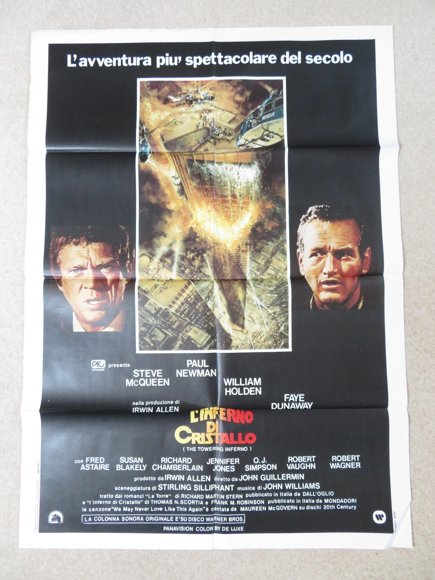 THE TOWERING INFERNO ITALIAN 2 FOGLIO POSTER STEVE MCQUEEN PAUL NEWMAN 1974 Rendezvous Cinema Movie posters