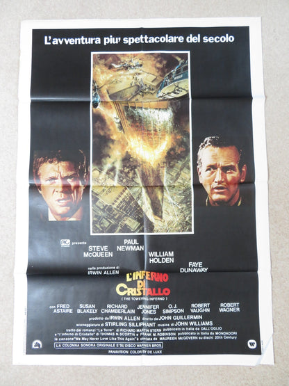 THE TOWERING INFERNO ITALIAN 2 FOGLIO POSTER STEVE MCQUEEN PAUL NEWMAN 1974 Rendezvous Cinema Movie posters
