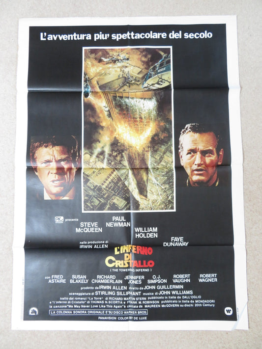 THE TOWERING INFERNO ITALIAN 2 FOGLIO POSTER STEVE MCQUEEN PAUL NEWMAN 1974 Rendezvous Cinema Movie posters