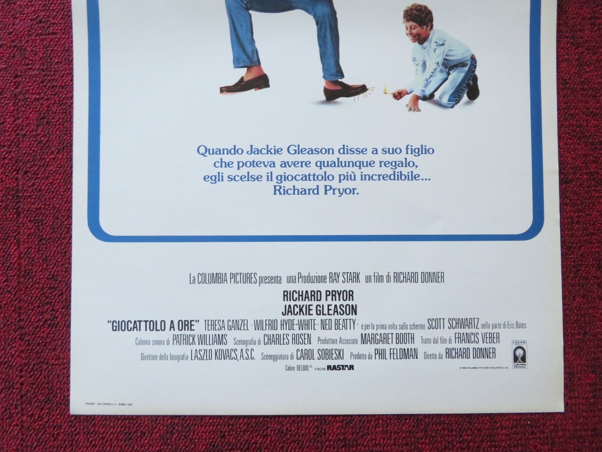 THE TOY ITALIAN LOCANDINA POSTER RICHARD PRYOR JACKIE GLEASON 1982 Rendezvous Cinema Movie posters