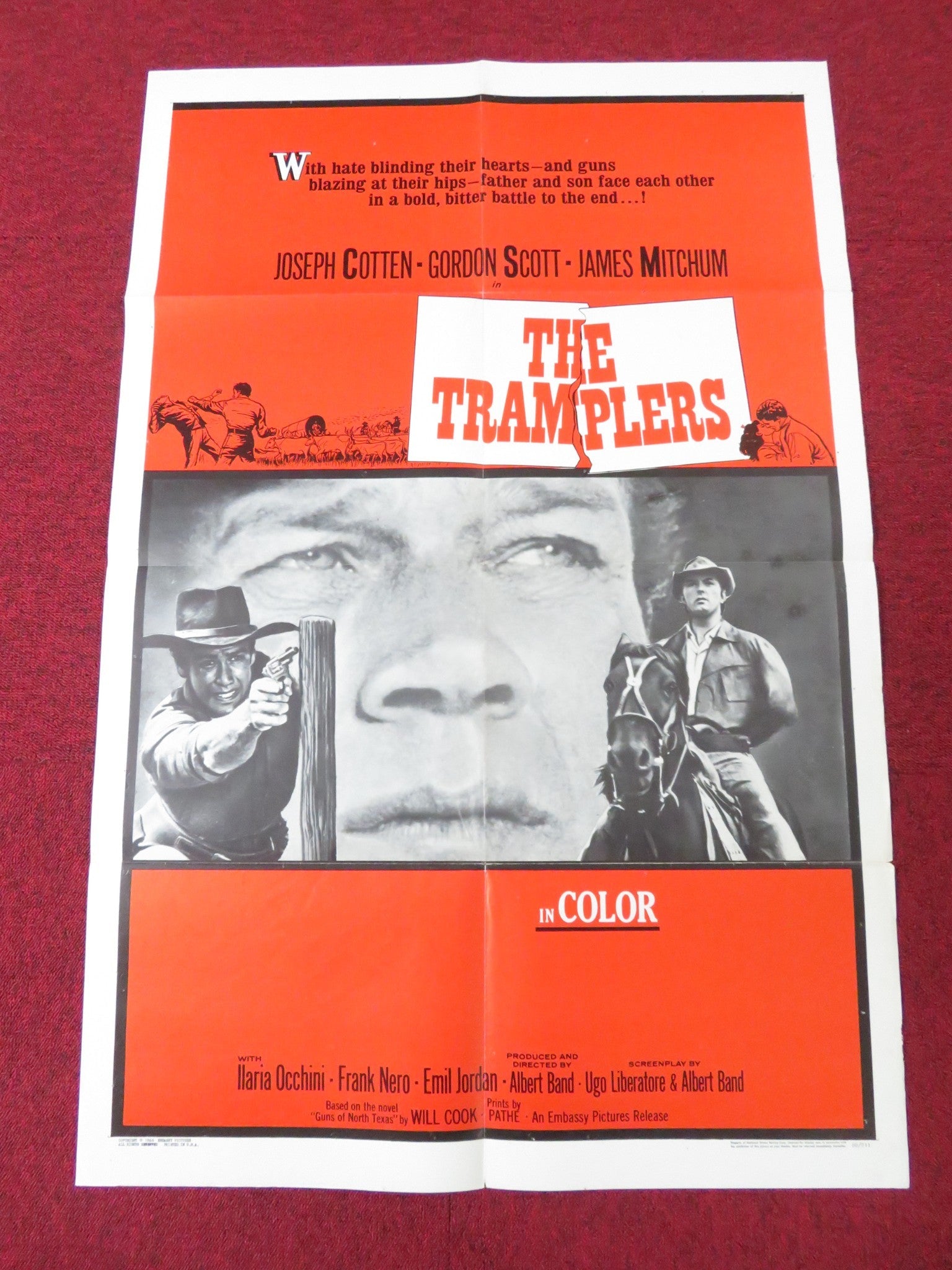 THE TRAMPLERS FOLDED US ONE SHEET POSTER GORDON SCOTT JOSEPH COTTEN 1966 Rendezvous Cinema Movie posters