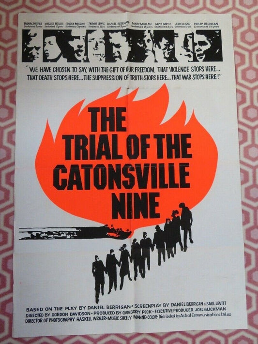 THE TRIAL OF THE CATONSVILLE NINE FOLDED US ONE SHEET POSTER GORDON DAVIDSON '72 - Rendezvous Cinema