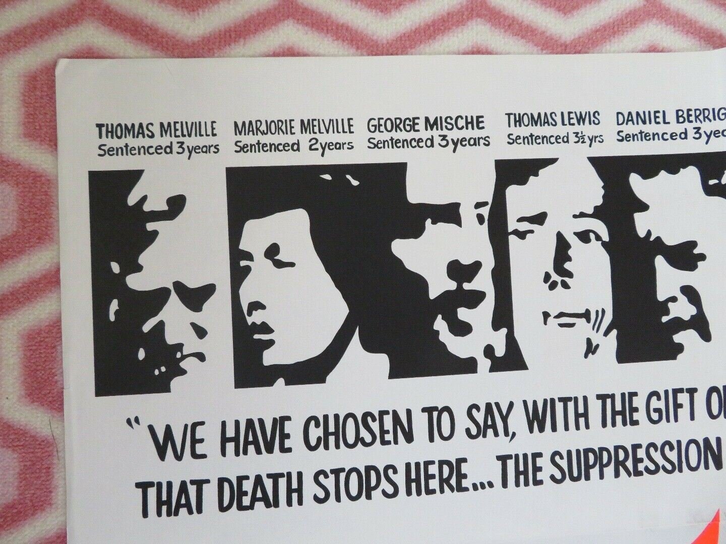THE TRIAL OF THE CATONSVILLE NINE FOLDED US ONE SHEET POSTER GORDON DAVIDSON '72 - Rendezvous Cinema