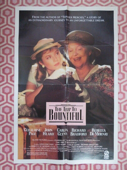 THE TRIP TO BOUNTIFUL FOLDED US ONE SHEET POSTER GERALDINE PAGE JOHN HEARD 1985 Movie posters