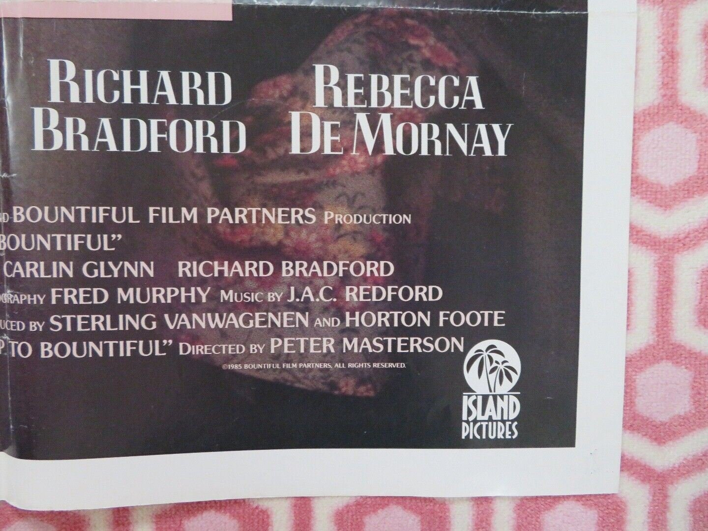 THE TRIP TO BOUNTIFUL FOLDED US ONE SHEET POSTER GERALDINE PAGE JOHN HEARD 1985 Movie posters