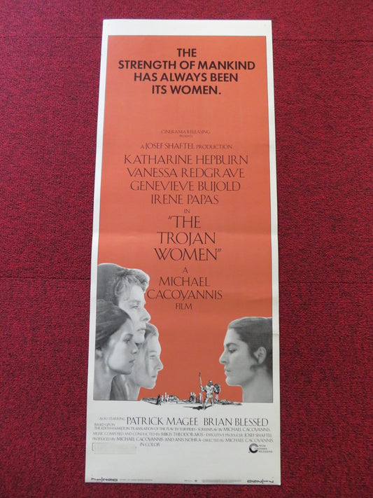 THE TROJAN WOMEN US INSERT (14"x 36") POSTER KATHERINE HEPBURN V. REDGRAVE 1971 Rendezvous Cinema Movie posters