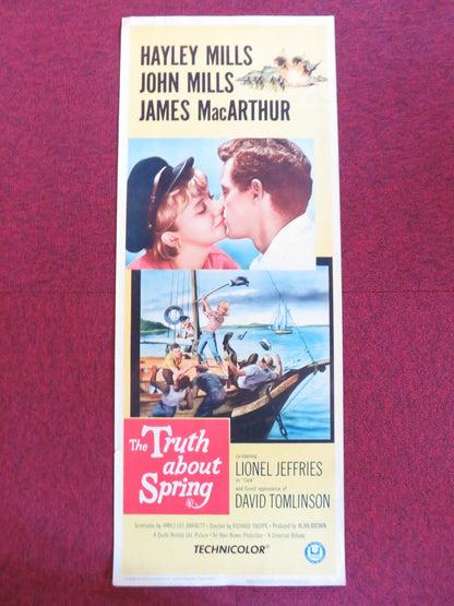 THE TRUTH ABOUT SPRING US INSERT (14"x 36") POSTER HAYLEY MILLS JOHN MILLS 1965 Rendezvous Cinema Movie posters