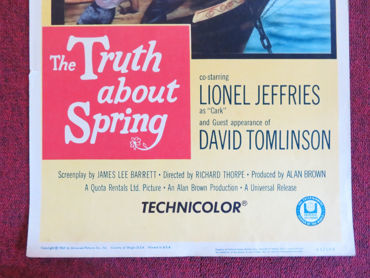 THE TRUTH ABOUT SPRING US INSERT (14"x 36") POSTER HAYLEY MILLS JOHN MILLS 1965 Rendezvous Cinema Movie posters