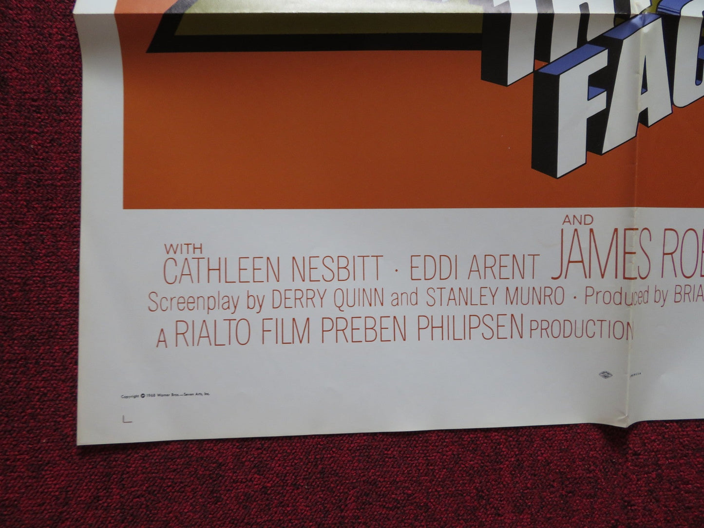 THE TRYGON FACTOR FOLDED US ONE SHEET POSTER STEWART GRANGER S. HAMPSHIRE 1968 Rendezvous Cinema Movie posters