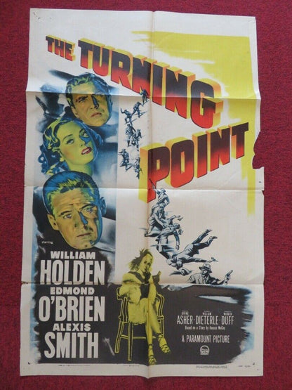 THE TURNING POINT FOLDED US ONE SHEET POSTER WILLIAM HOLDEN EDMOND O'BRIEN 1952 Movie posters