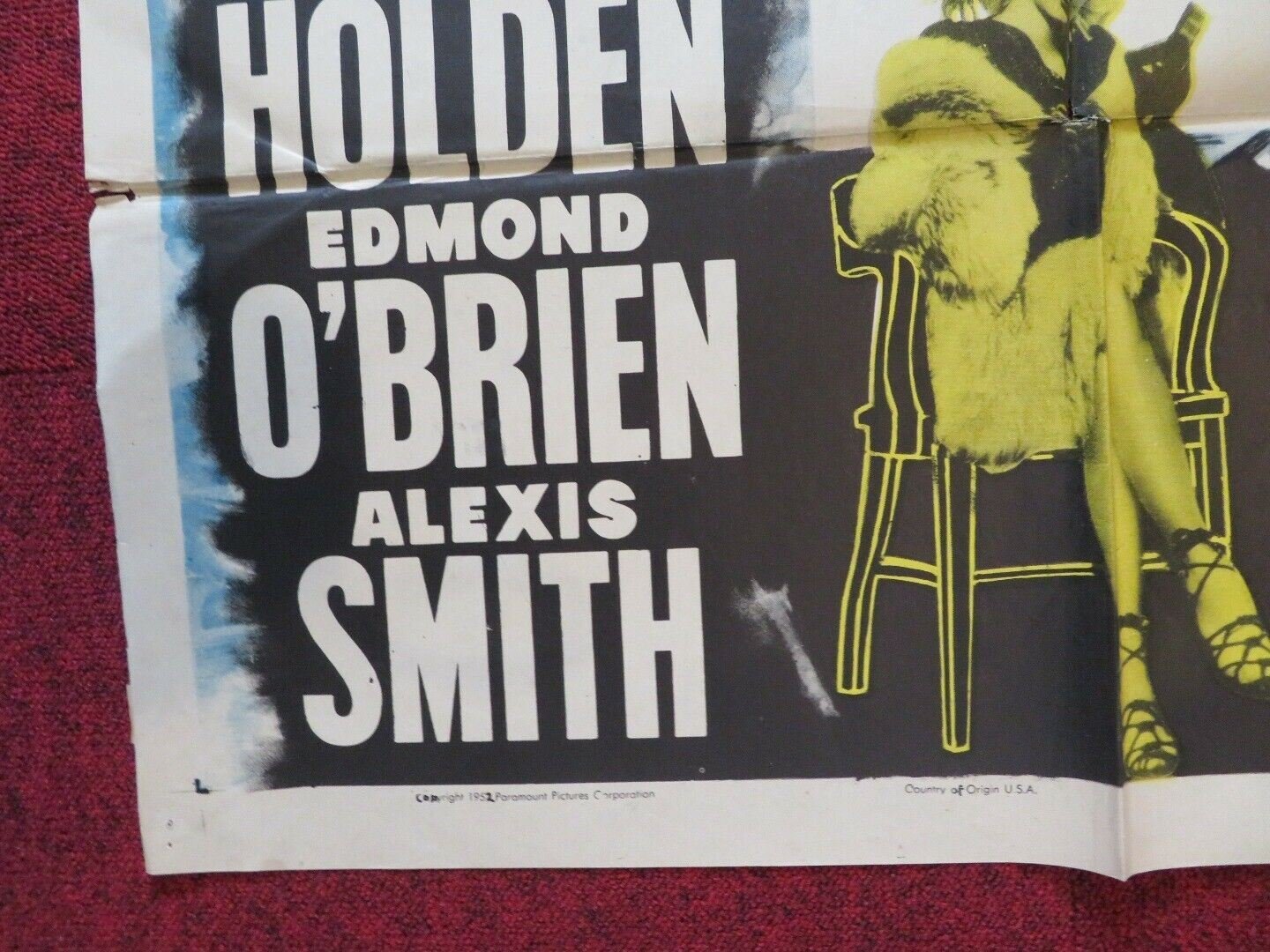 THE TURNING POINT FOLDED US ONE SHEET POSTER WILLIAM HOLDEN EDMOND O'BRIEN 1952 Movie posters