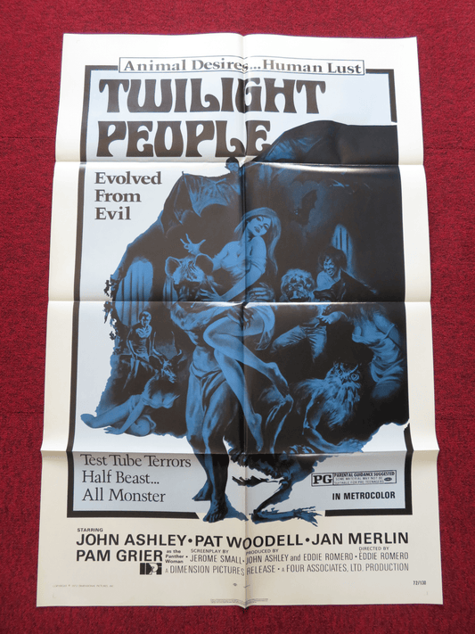 THE TWILIGHT PEOPLE FOLDED US ONE SHEET POSTER JOHN ASHLEY PAT WOODELL 1972 Rendezvous Cinema Movie posters