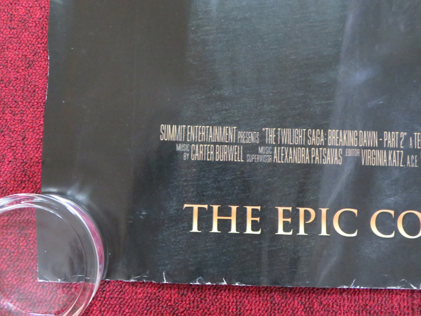 THE TWILIGHT SAGA: BREAKING DAWN - PART 2 UK QUAD (30"x 40") ROLLED POSTER 2012 Rendezvous Cinema Movie posters