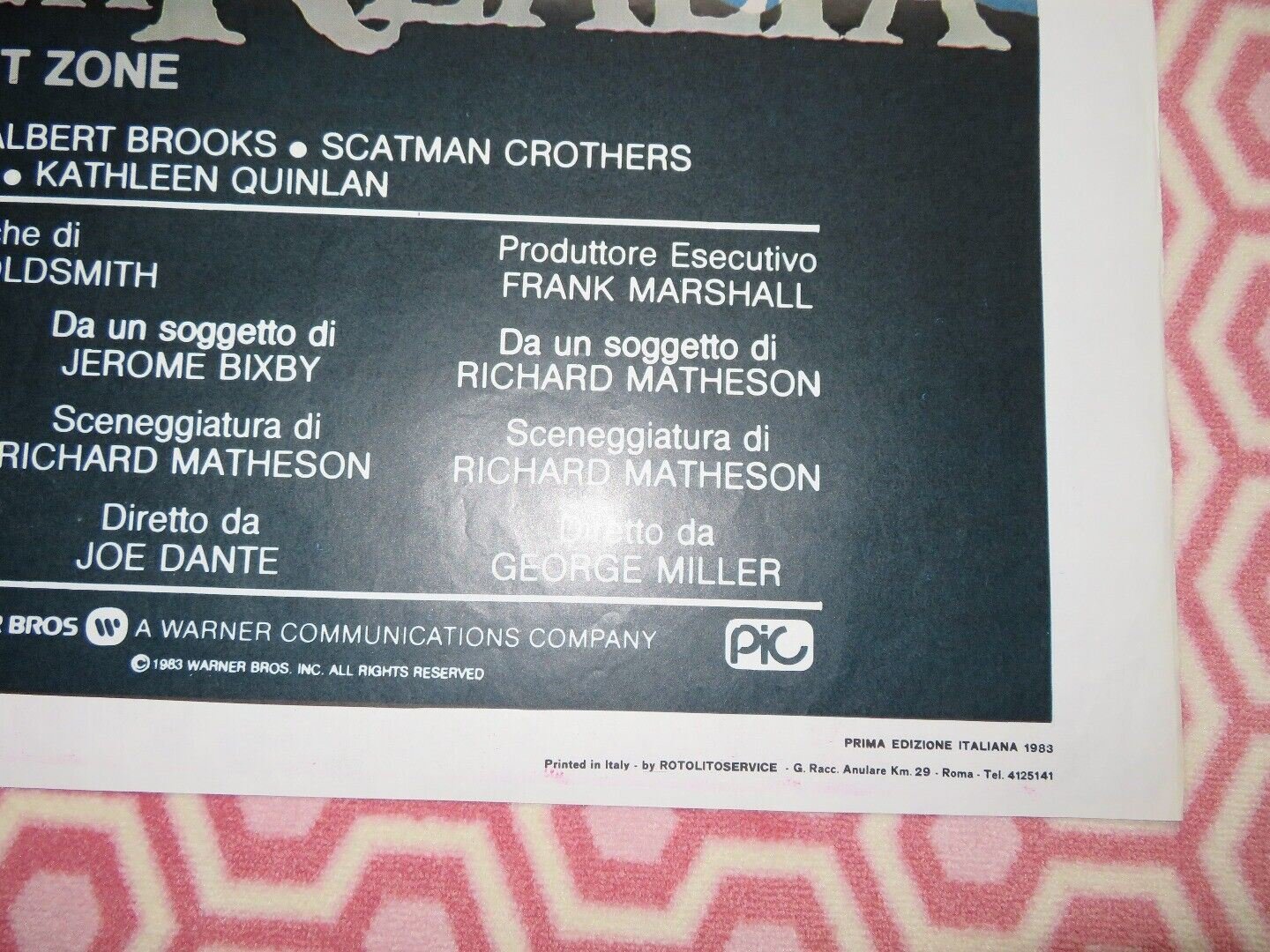 THE TWILIGHT ZONE ITALIAN 2 FOGLIO (55"x 39") POSTER DAN AYKROYD ALBERT BROOKS Movie posters