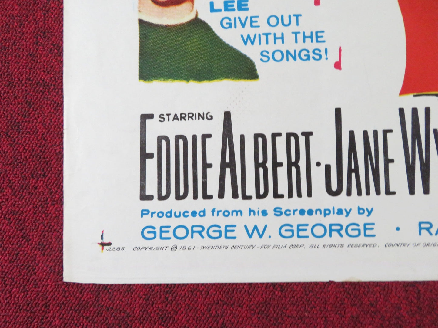 THE TWO LITTLE BEARS FOLDED US ONE SHEET POSTER EDDIE ALBERT JANE WYATT 1961 Rendezvous Cinema Movie posters