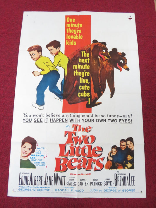 THE TWO LITTLE BEARS FOLDED US ONE SHEET POSTER EDDIE ALBERT JANE WYATT 1961 Rendezvous Cinema Movie posters