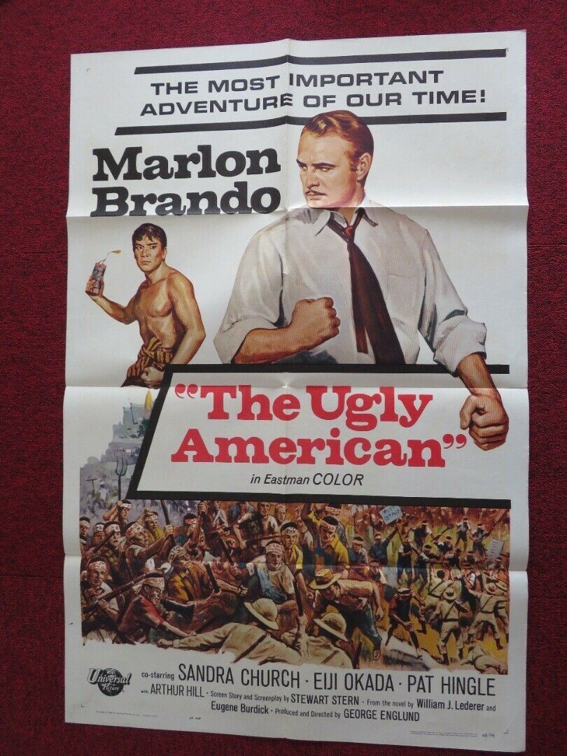 THE UGLY AMERICAN FOLDED US ONE SHEET POSTER MARLON BRANDO EJI OKADA 1963 Rendezvous Cinema Movie posters