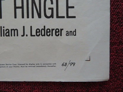 THE UGLY AMERICAN FOLDED US ONE SHEET POSTER MARLON BRANDO EJI OKADA 1963 Rendezvous Cinema Movie posters