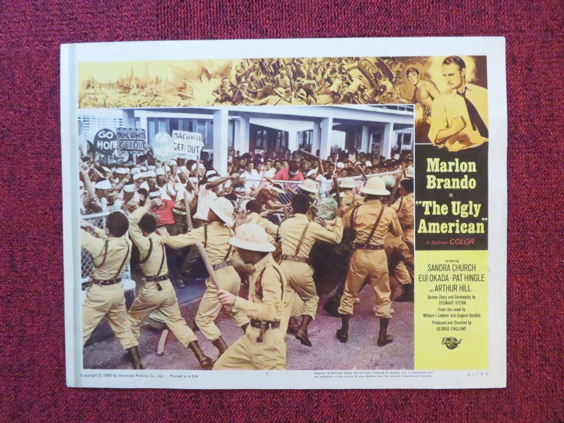 THE UGLY AMERICAN US LOBBY CARD FULL SET MARLON BRANDO SANDRA CHURCH 1963 Rendezvous Cinema Movie posters
