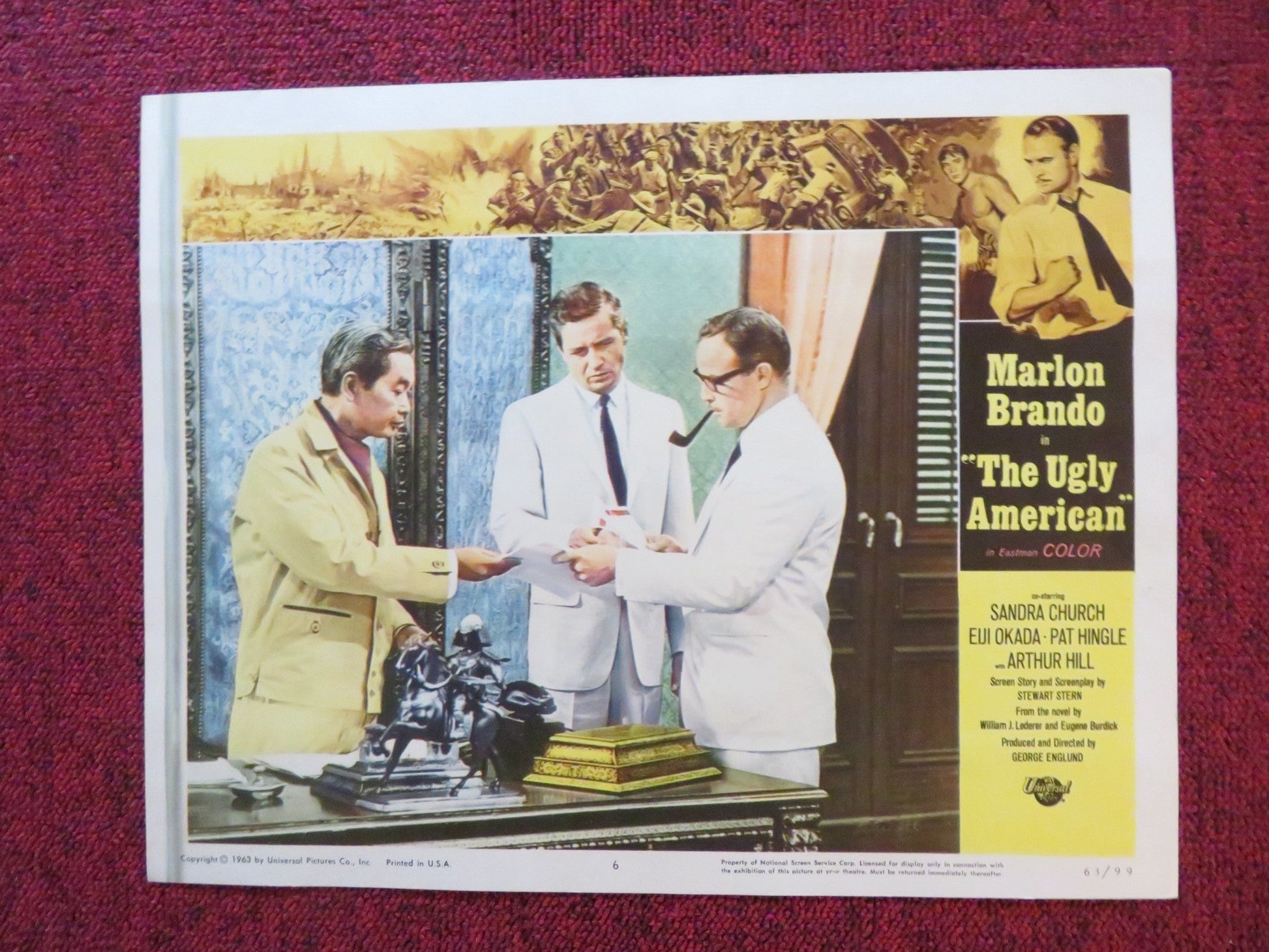 THE UGLY AMERICAN US LOBBY CARD FULL SET MARLON BRANDO SANDRA CHURCH 1963 Rendezvous Cinema Movie posters